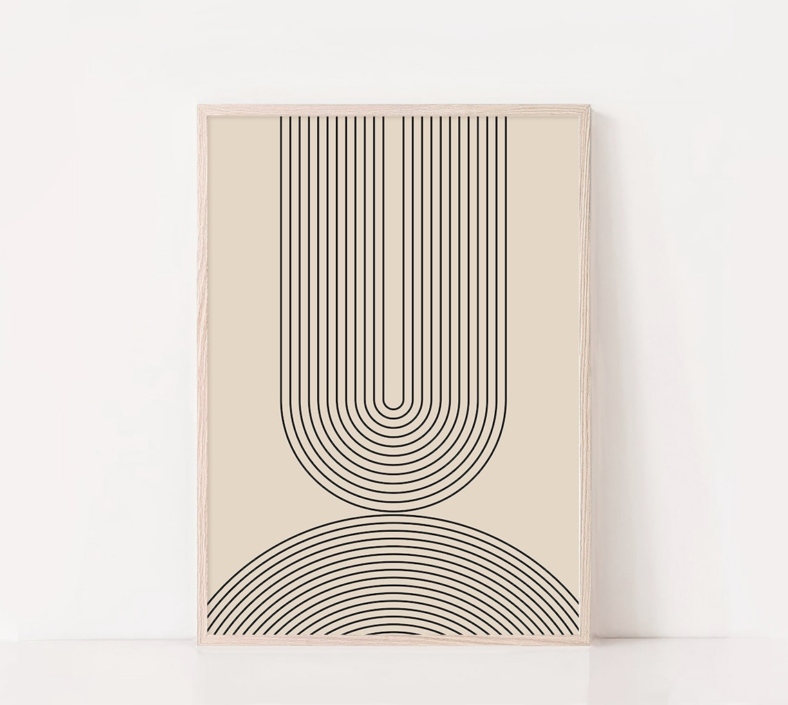 Modern Arch Line Art, Mid Century Abstract Art Print