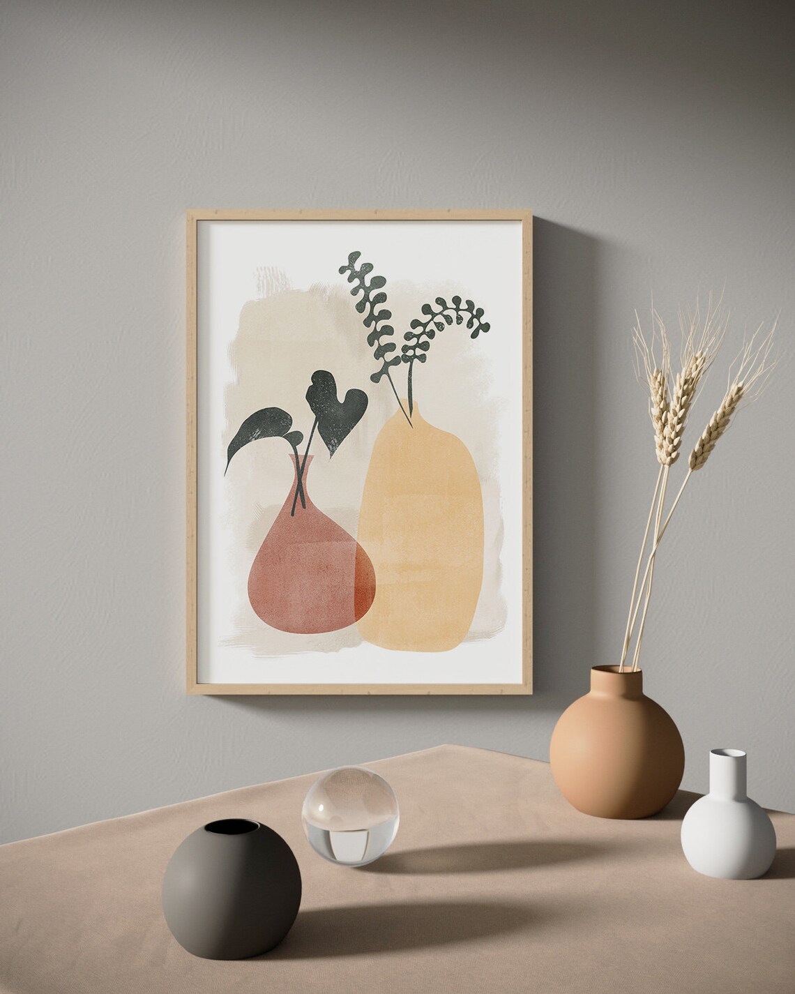 Abstract Vase Still Life Terracotta Botanical Modern Art Poster - Image 2