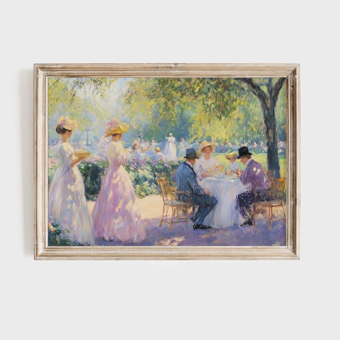 Victorian Garden Party Elegant Outdoor Dining Impressionist Poster