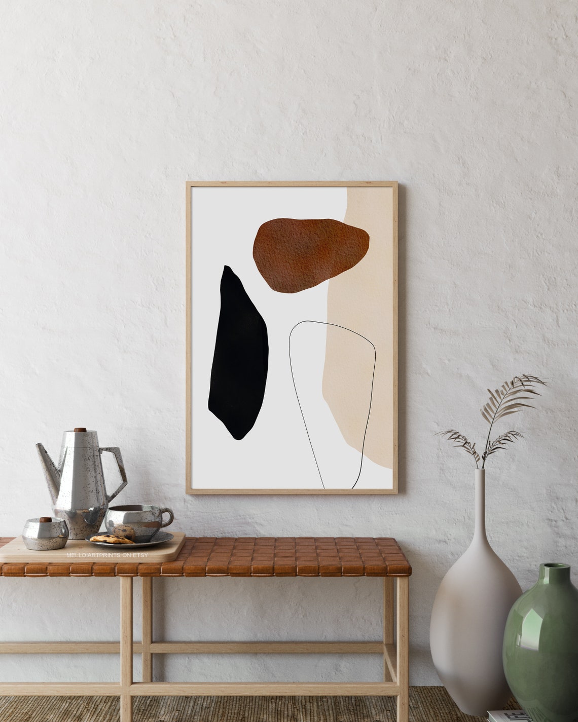 Rust Brown Black Organic Abstract Shapes Minimalist Neutral Poster - Image 2