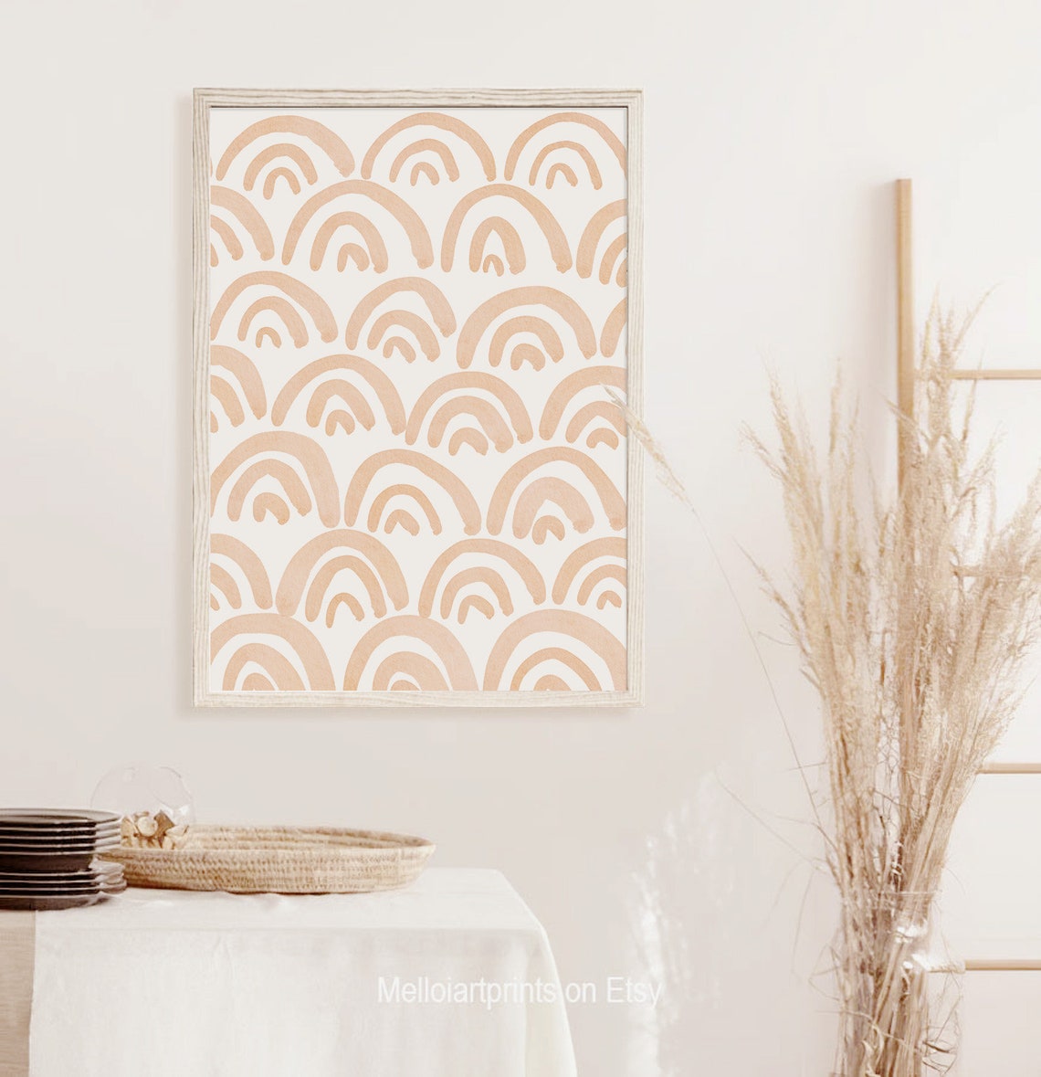 Abstract Rainbow Art Nursery Prints Minimal Room Print Line Art Decor Neutral Poster Modern Abstract Print - Image 3