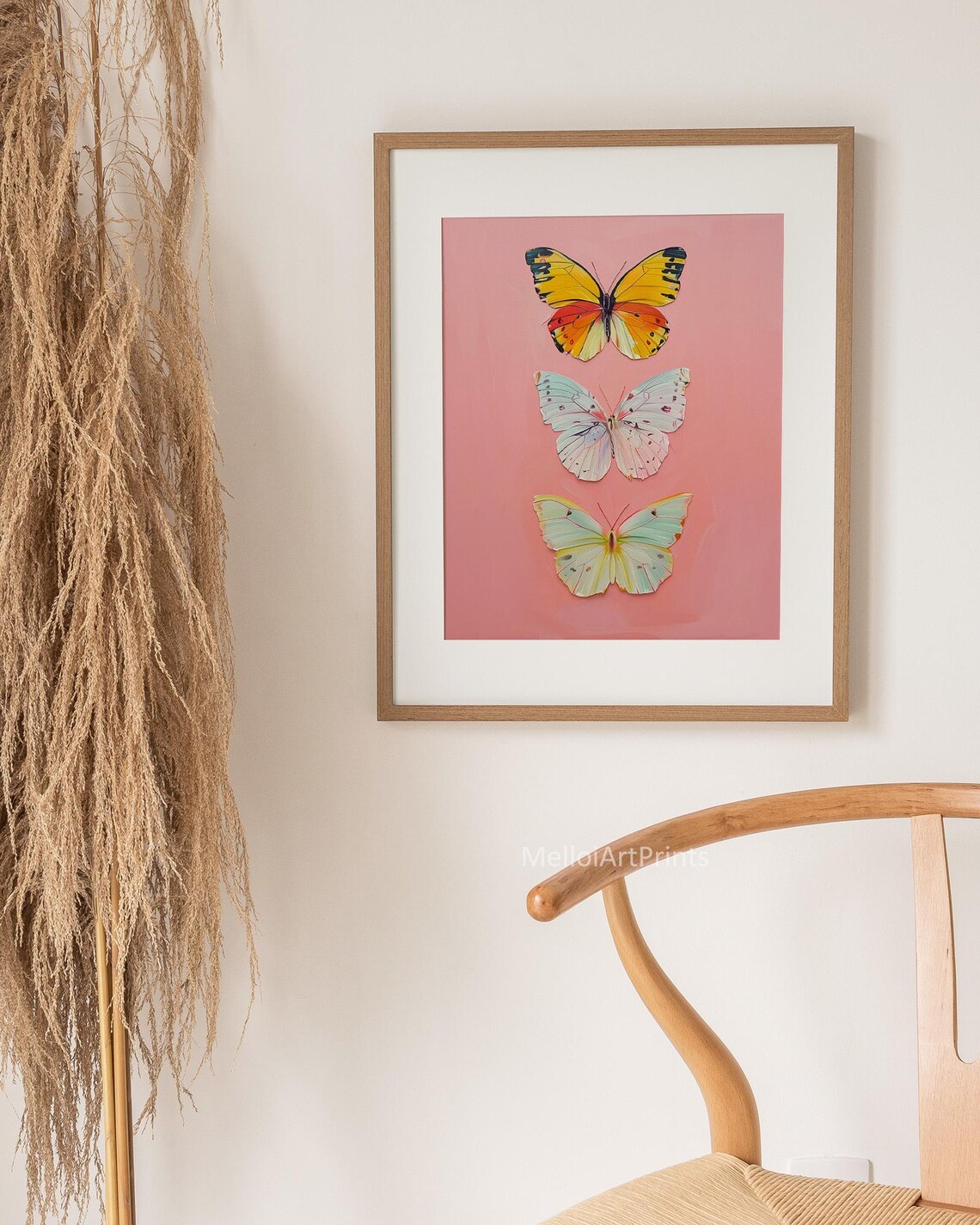 Three Butterflies Colorful Insect Wall Art Print - Image 3