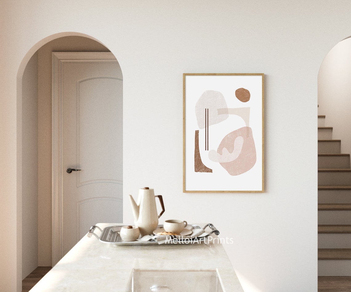 Pastel Abstract Neutral Shapes Beige Blush Minimalist Modern Poster - Image 3