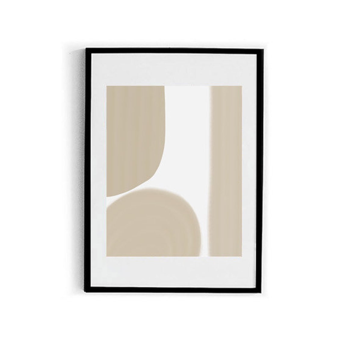 Minimalist Beige Shapes Abstract Art White Neutral Modern Wall Poster - Image 2