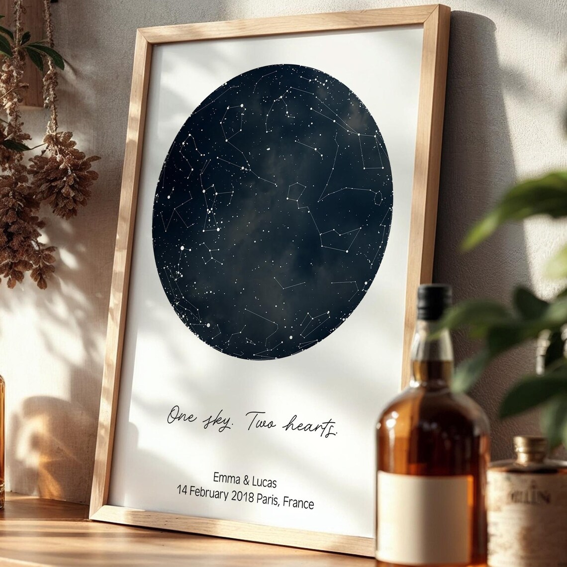 Custom Star Map Night Sky Poster, Personalized Gift