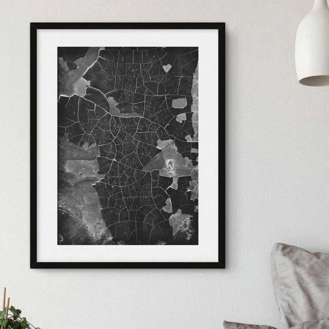 Abstract Black And White Wall Pattern Art Print - Image 2