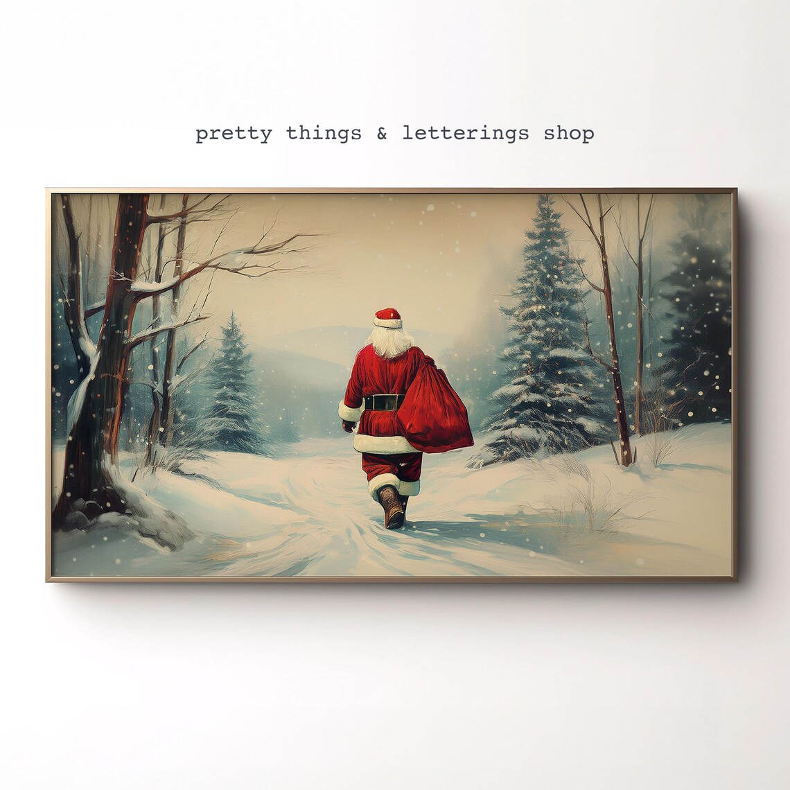 Vintage Santa Claus Christmas Art Print