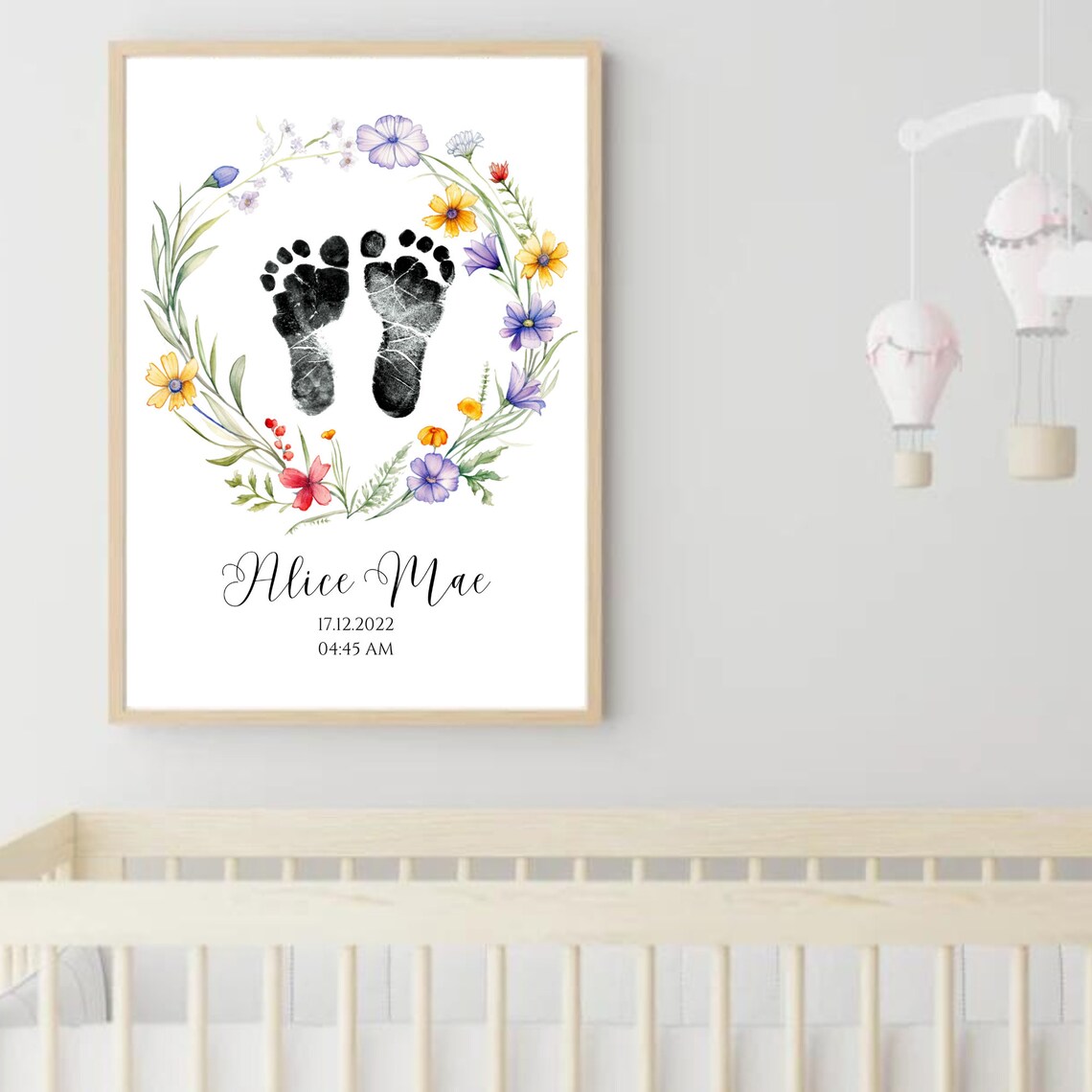 Custom Watercolor Wildflowers Nursery Footprint Kit - Image 2