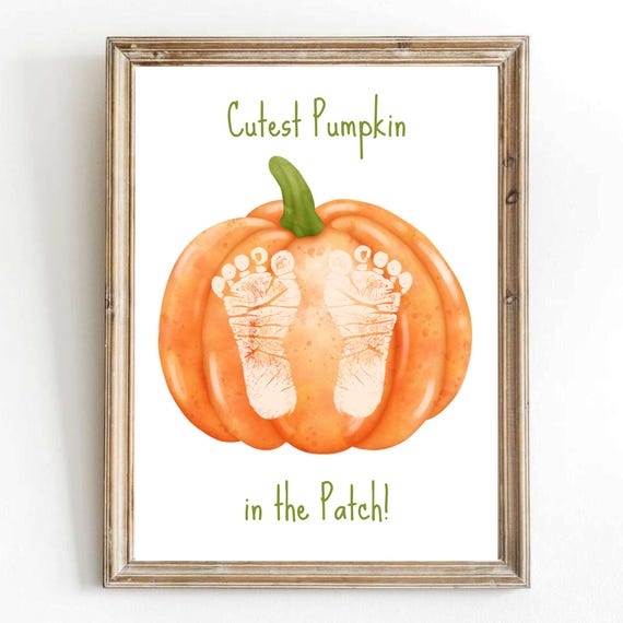 My First Autumn Keepsake Footprint Art Print