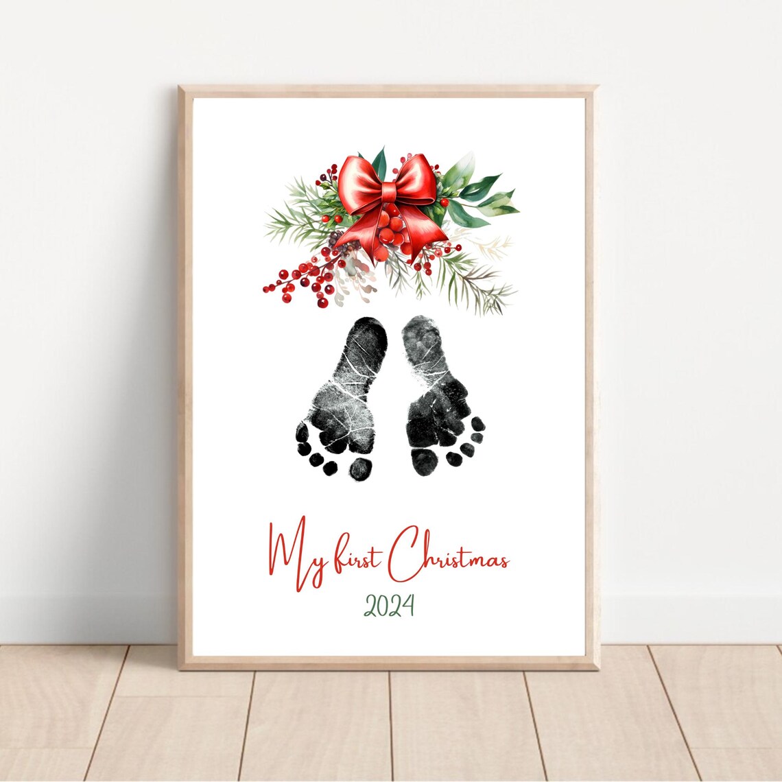 Mistletoes Footprint Art Template Christmas Keepsake Gift - Image 2