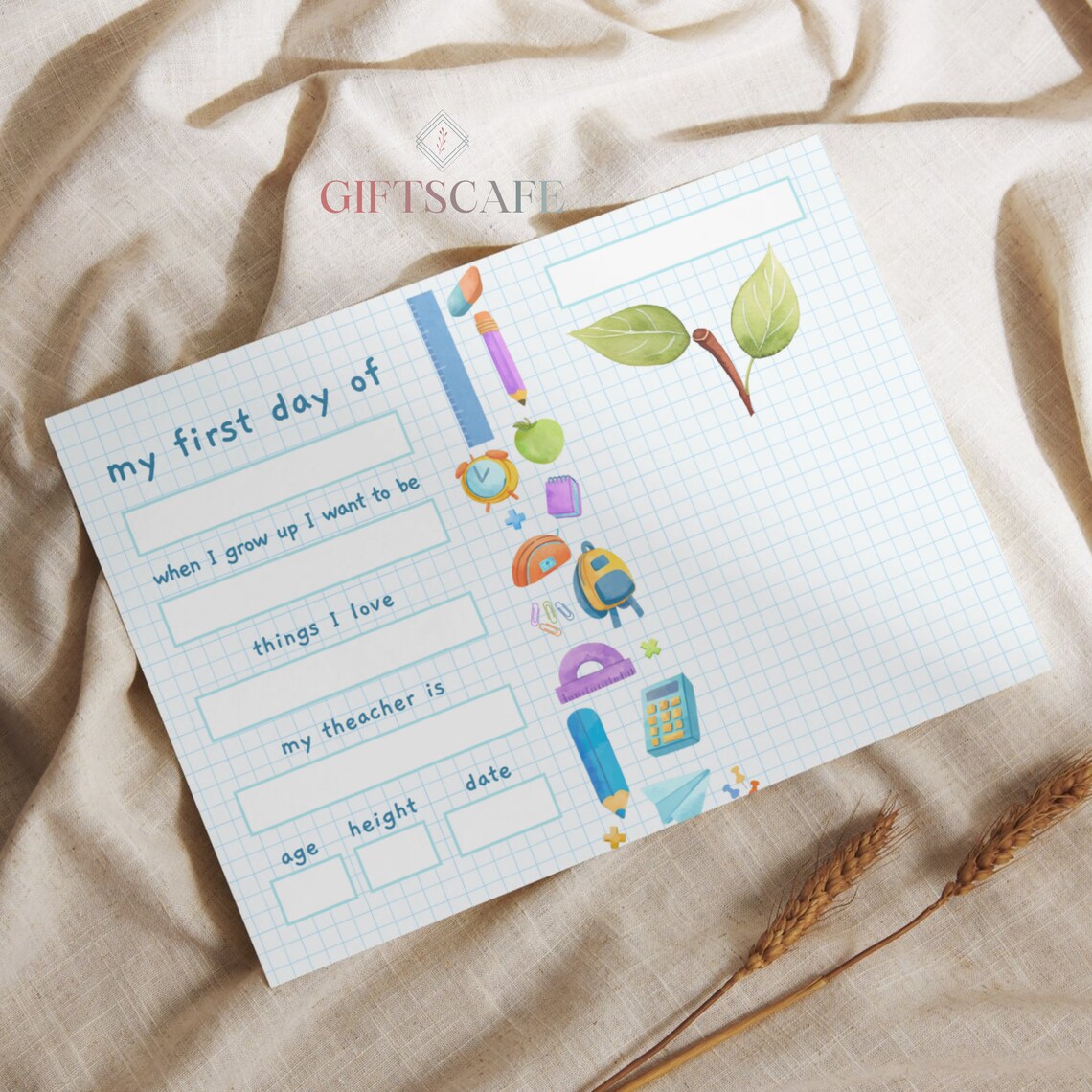 My 1st First Day School Sign Handprint Art Print - Image 2