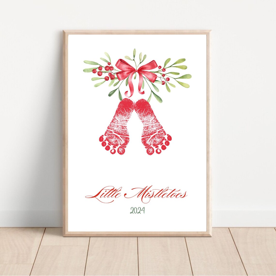 Mistletoes Footprint Art Christmas Keepsake Print - Image 3