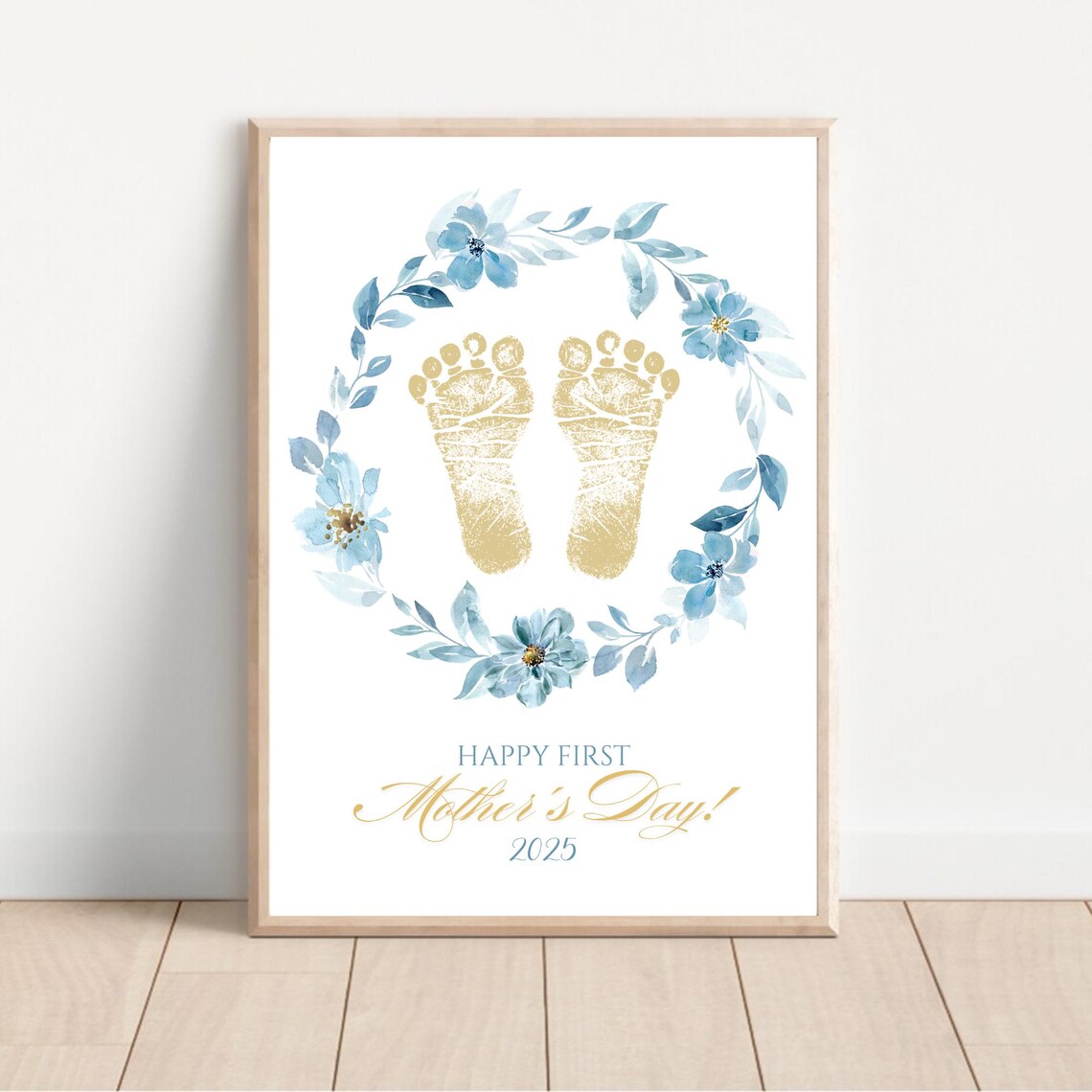 My First Mothers Day Footprint Craft Art Print - Image 2