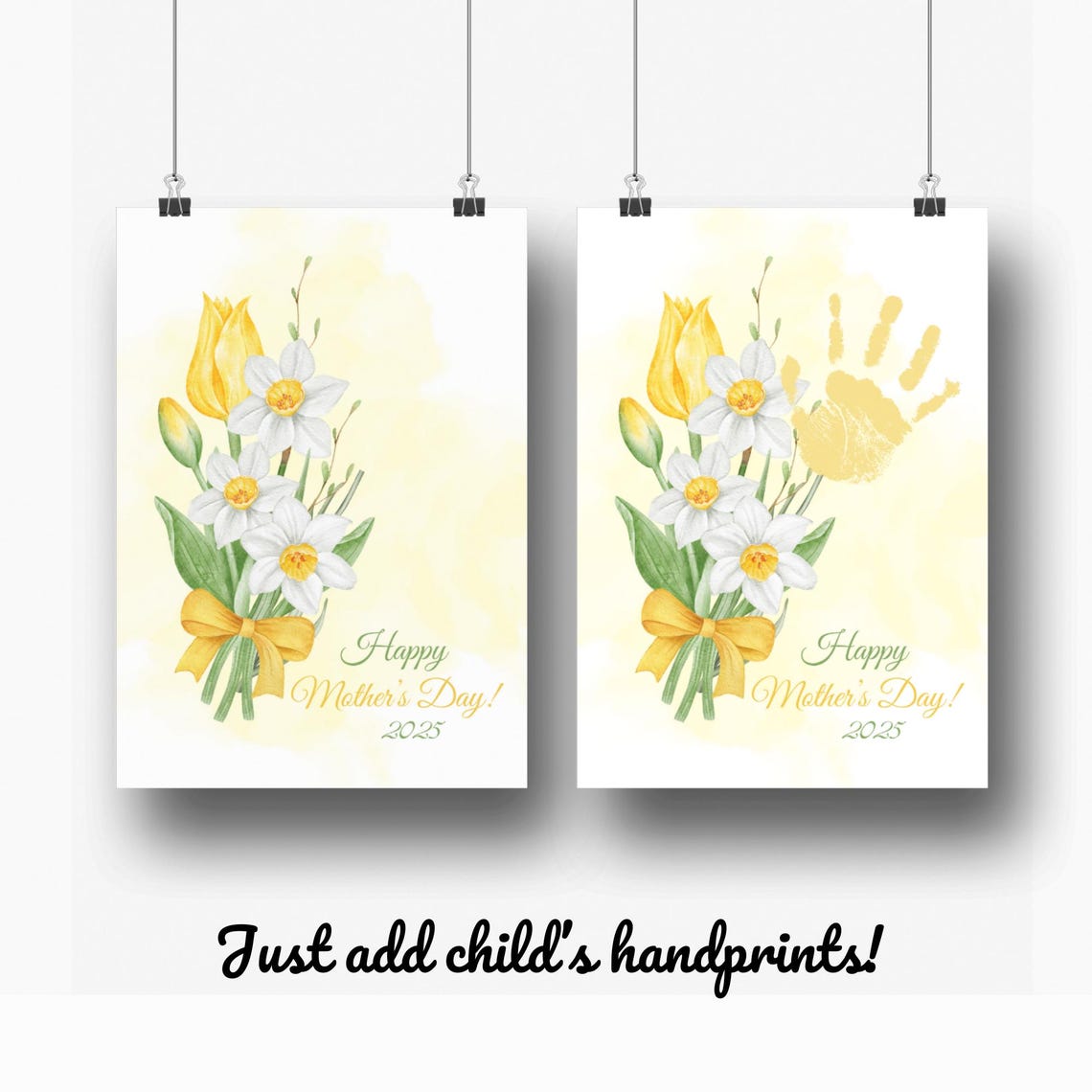 Baby Handprint Mother's Day Daffodil Bouquet Keepsake Poster - Image 3