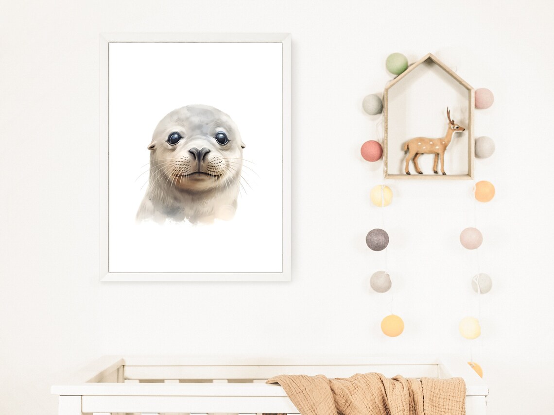 Seal Nursery Print, Arctic Animal Nursery Decor - Image 2