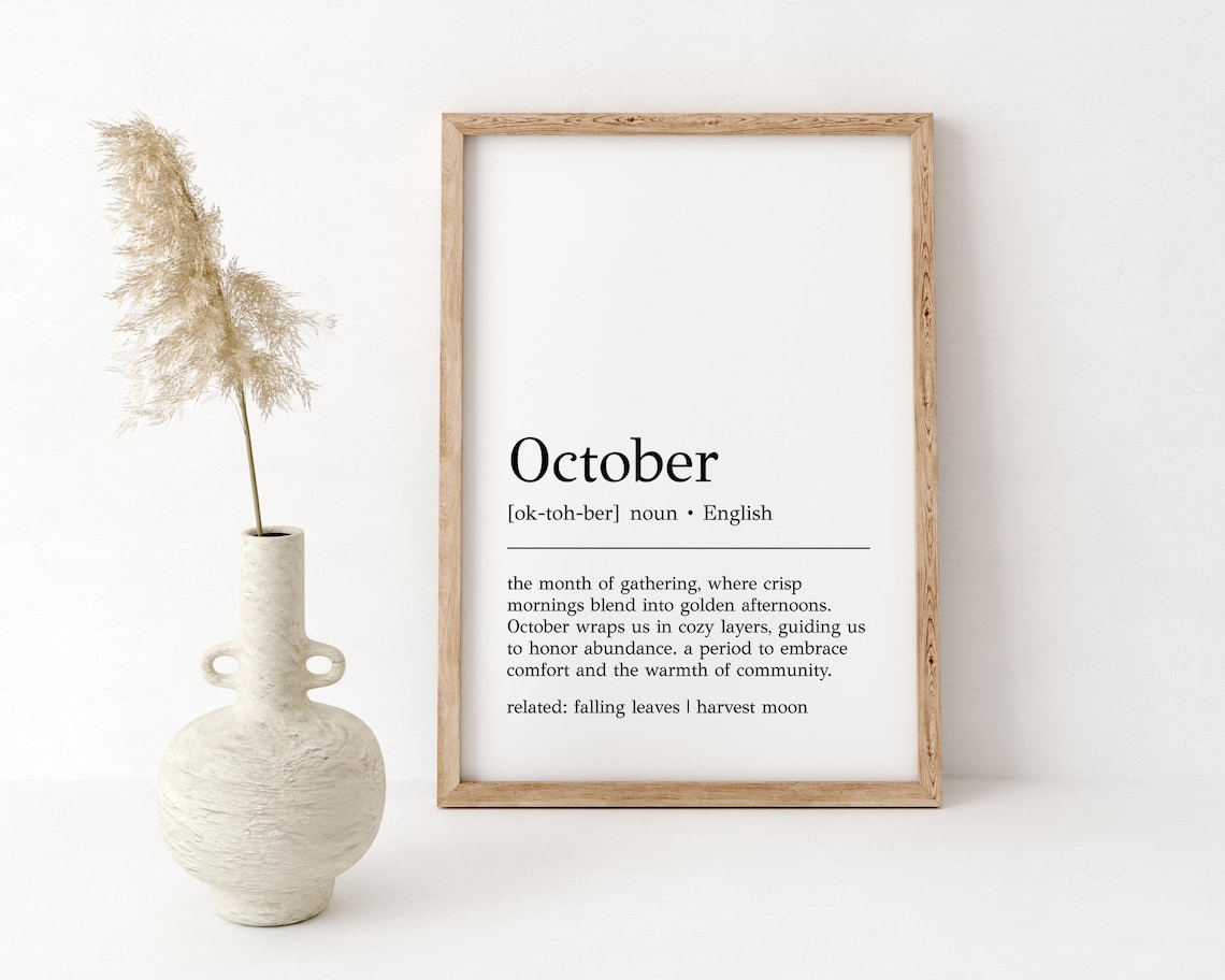 October Definition Art Print, Autumn Decor - Image 2