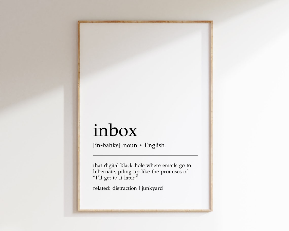 Inbox Definition Print Funny Office Decor Home Office Wall Art Inbox Print Funny Office Wall Art Print Cubicle Decor