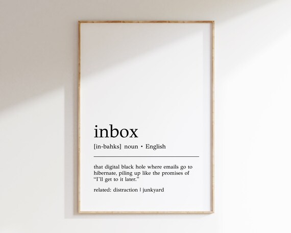 Inbox Definition Print Funny Office Decor Home Office Wall Art Inbox Print Funny Office Wall Art Print Cubicle Decor