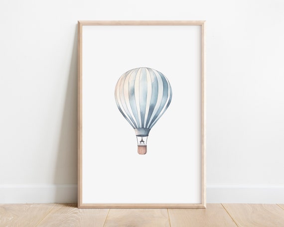 Hot Air Balloon Print Print Vintage Travel Decor Baby Travel Decor Boy Nursery Decor Baby Boy Room Decor Kids Room Decor