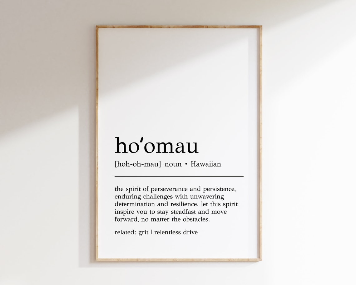 Hoomau Hawaiian Perseverance Definition Inspirational Poster