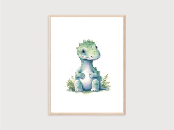 Baby Diplodocus Dinosaur Print Print Animal Print Watercolor Dinosaur Print Nursery Dinosaur Poster Baby Boy Wall Art