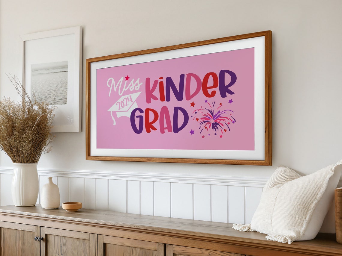Miss 2024 Kinder Grad Kindergarten Graduation Pink Party Poster - Image 3
