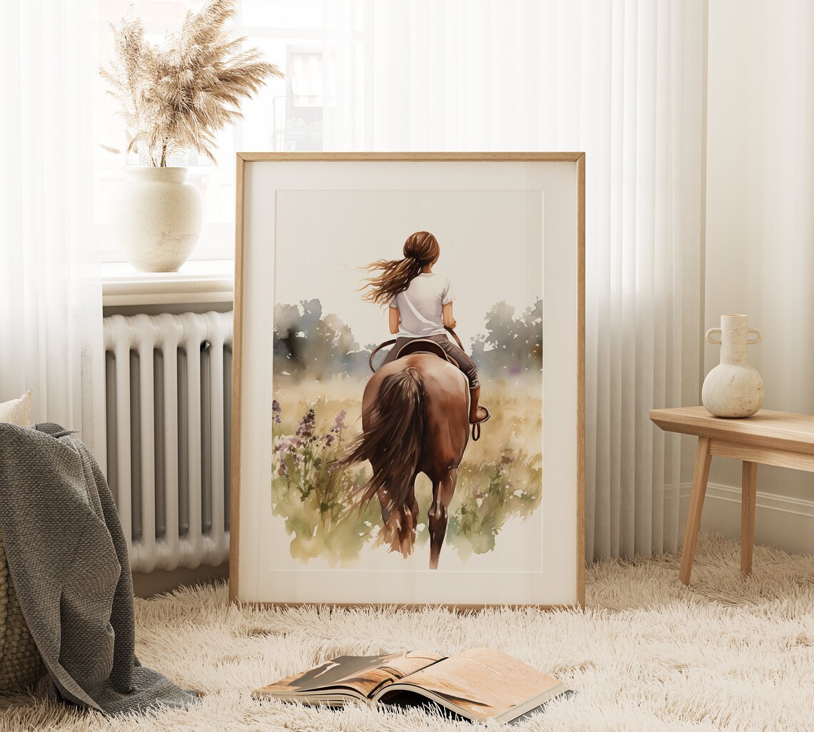 Horse Girl Decor, Farmhouse Equestrian Art Print - Image 2