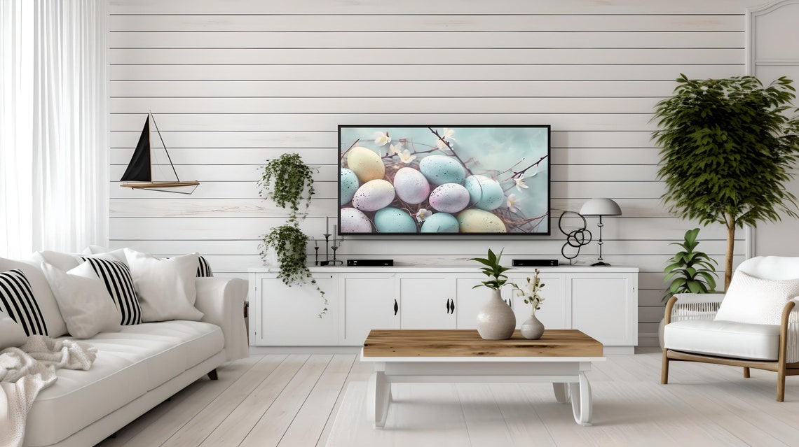 Speckled Pastel Easter Eggs Nest Spring Blossom Wall Art Photo - Image 2