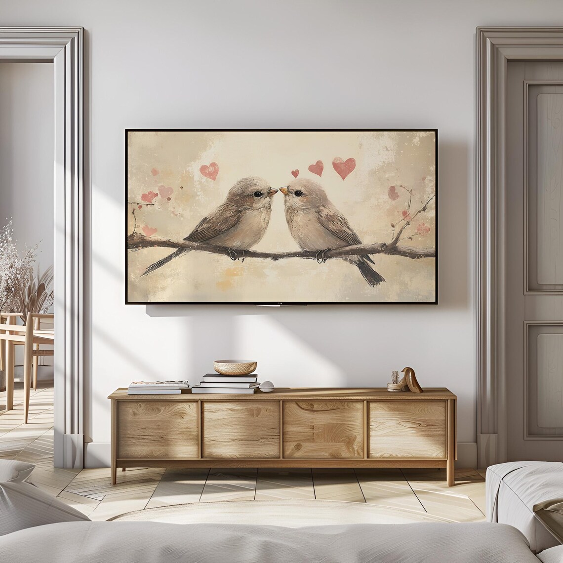 Love Birds Vintage Valentine TV Art Poster - Image 2