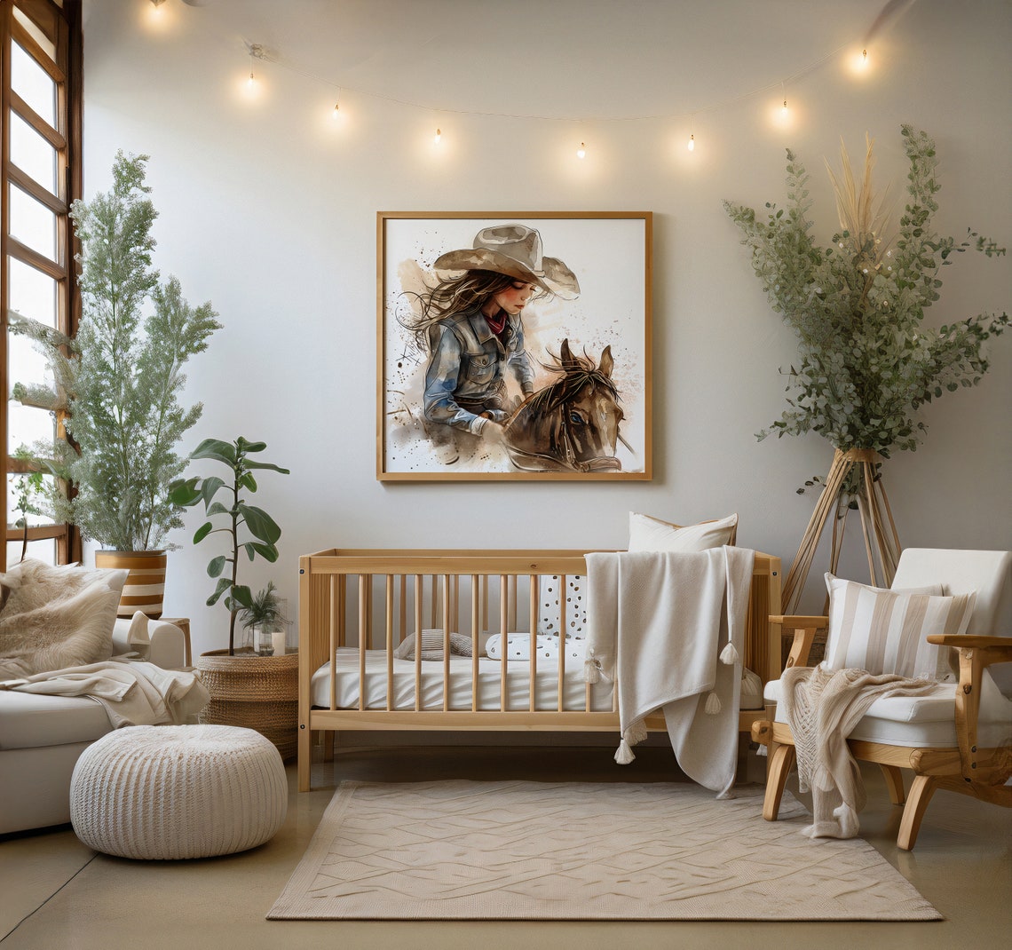 Playroom Cowgirl Wall Art Cowgirl Nursery Print Teen Girl Room Art Girls Room Gift Western Girls Decor Country Girl Wall Art - Image 2