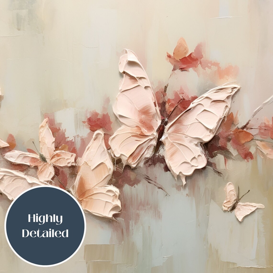 Butterflies Frame TV Art, Neutral Spring Print - Image 3