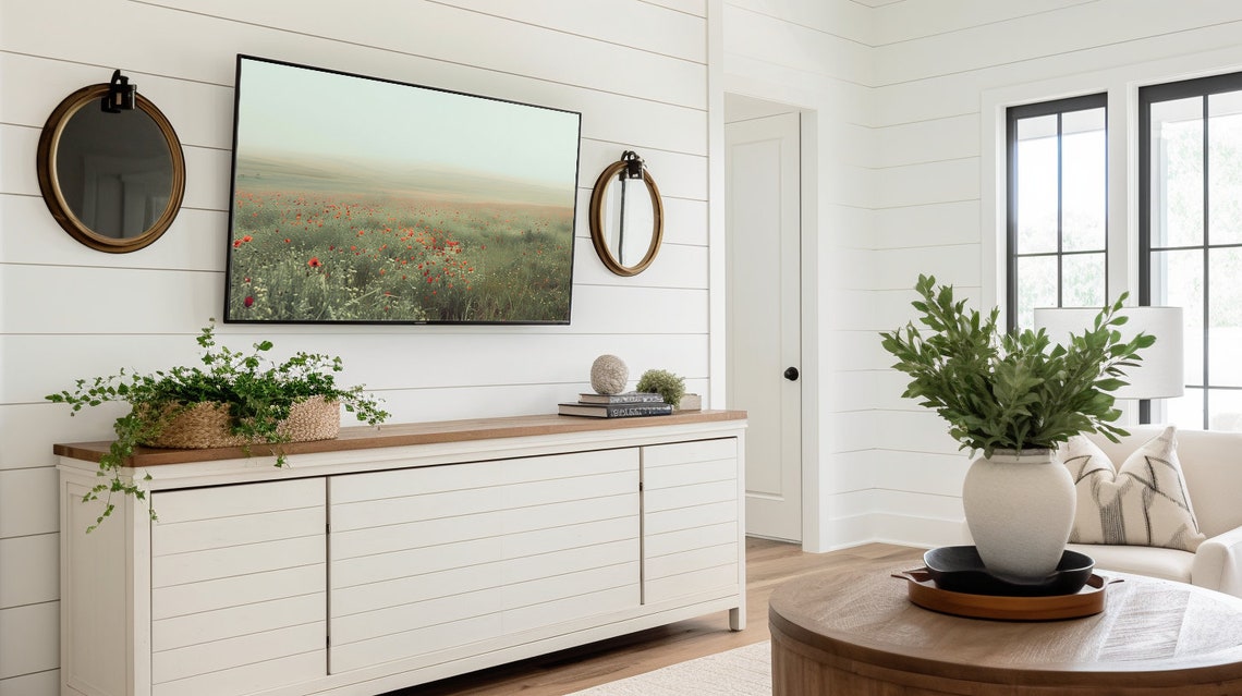 Wildflower Frame Tv Art Frame Tv Art Country Field Landscape Tv Art Poppy Frame Tv Art Poppy Field Frame Tv Frame Tv T484 - Image 3
