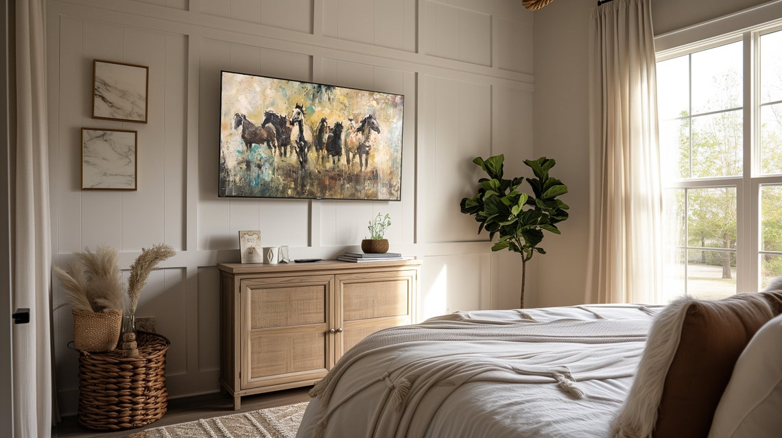 Wild Horse Herd Abstract Impressionist Painting Equestrian Art Poster - Image 2