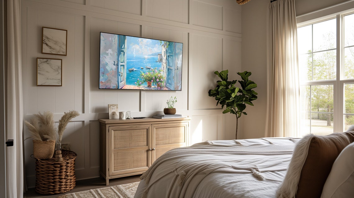 Frame Tv Art Door Coastal Frame Tv Art Painting Frame Tv Summer Frame Tv Art Frame Tv Art Vintage Italy Tv Art T675 - Image 2