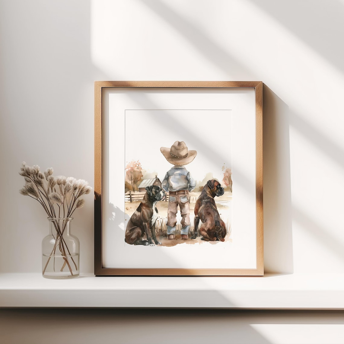 Cowboy Nursery Decor for Boys' Room, Dog Art Print