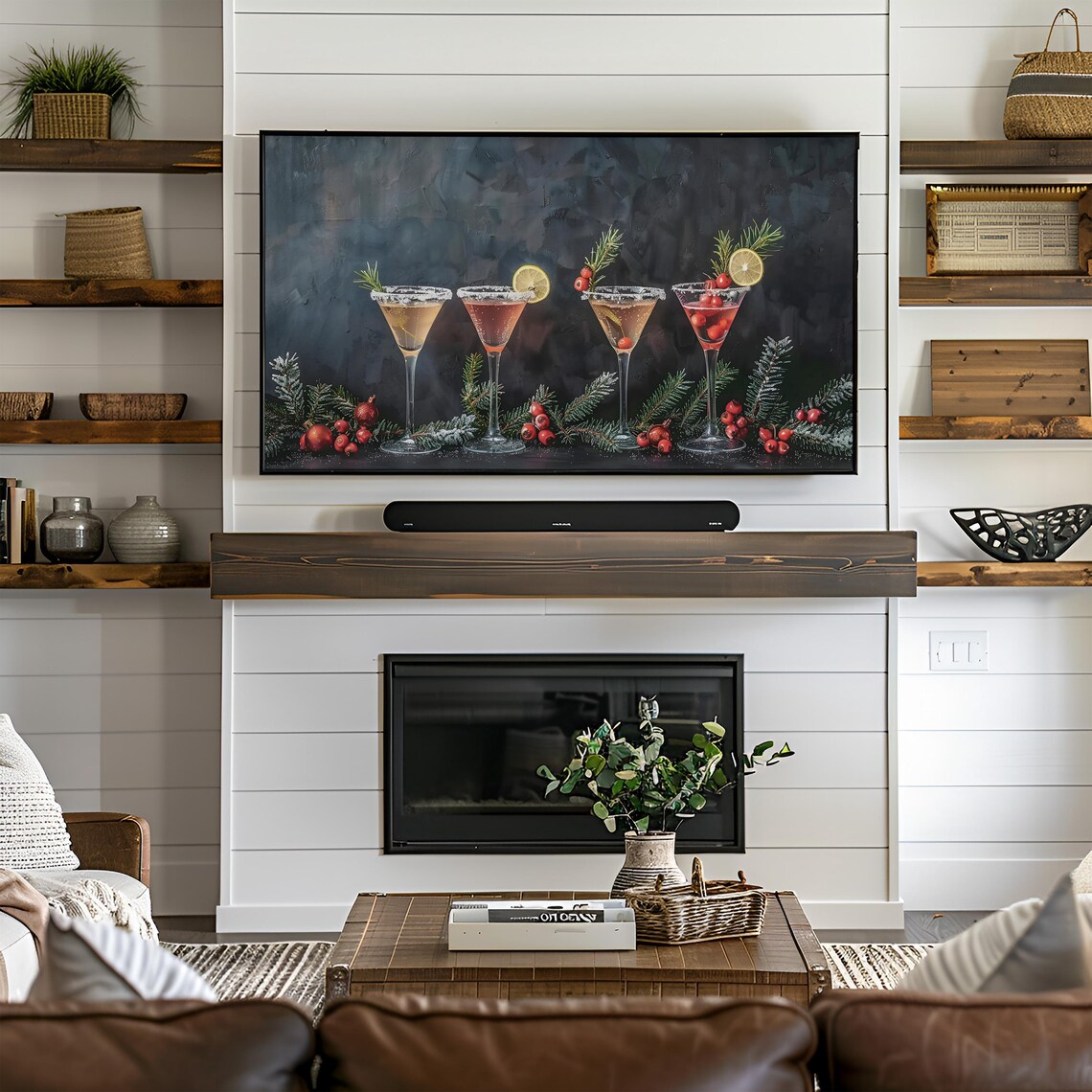 New Years Frame Tv Art Muted Cocktail Tv Art Nye Party Tv Art Frame Tv Art Retro Vintage Cocktail Tv Art T806 - Image 2