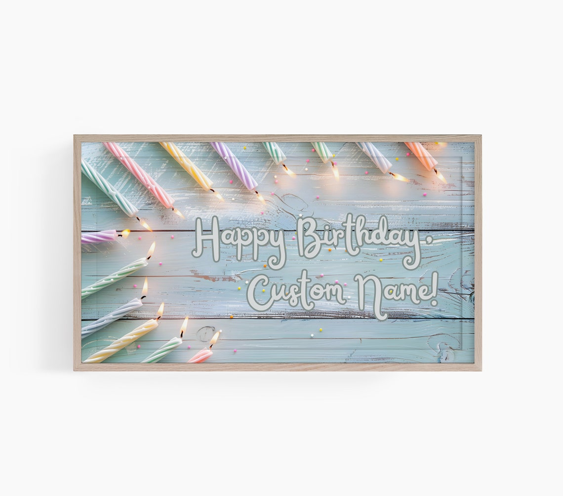 Customized Birthday Frame Tv Art Birthday Personalized Frame Tv Art Custom Happy Birthday Frame Tv Art Birthday Smart Tv Custom