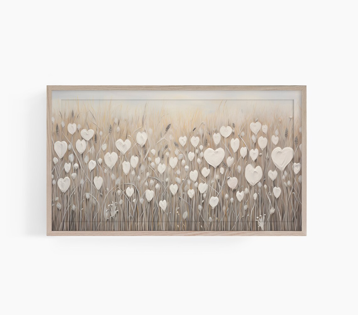 Field Of Heart Flowers Valentine Day Art Print