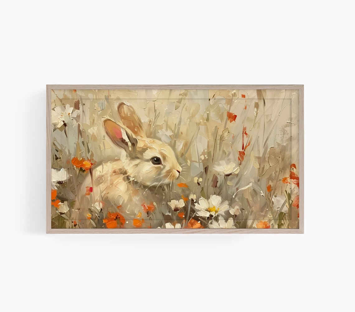 Vintage Easter Bunny Spring Decor Art Print