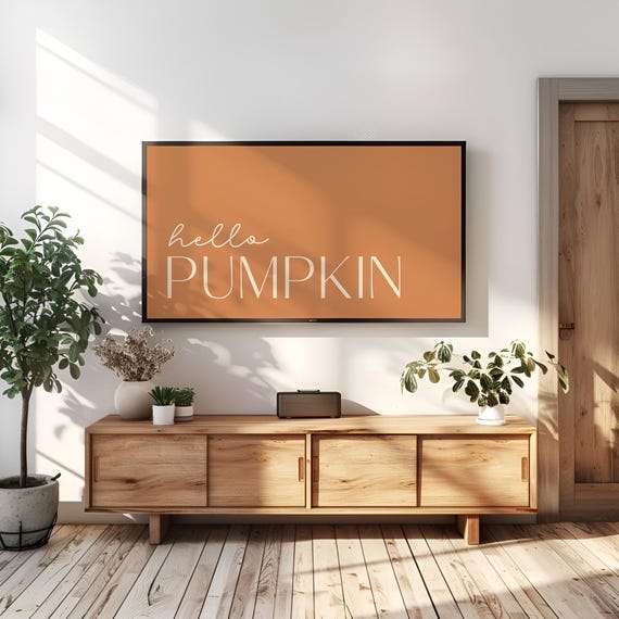 Hello Pumpkin Thanksgiving Autumn Art Print