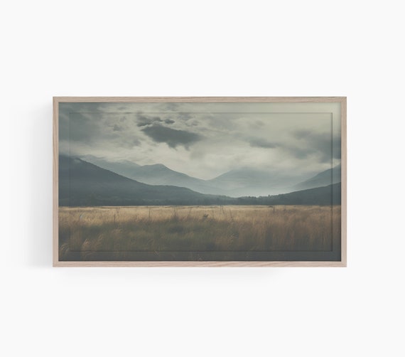 Moody Frame Tv Art Country Landscape Frame Tv Art Rainy Field Tv Art Cottagecore Tv Art Farmhouse Landscape Frame Tv Art