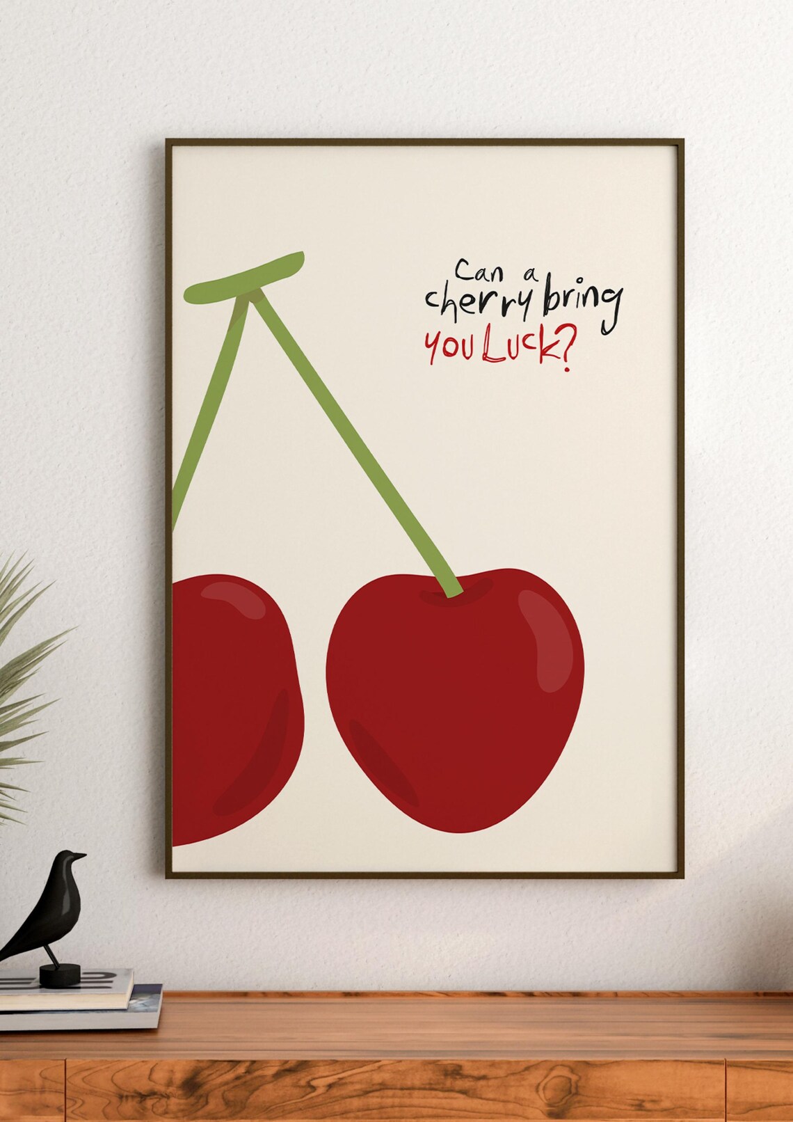 Can A Cherry Bring You Luck, Minimalist Poster - Image 2