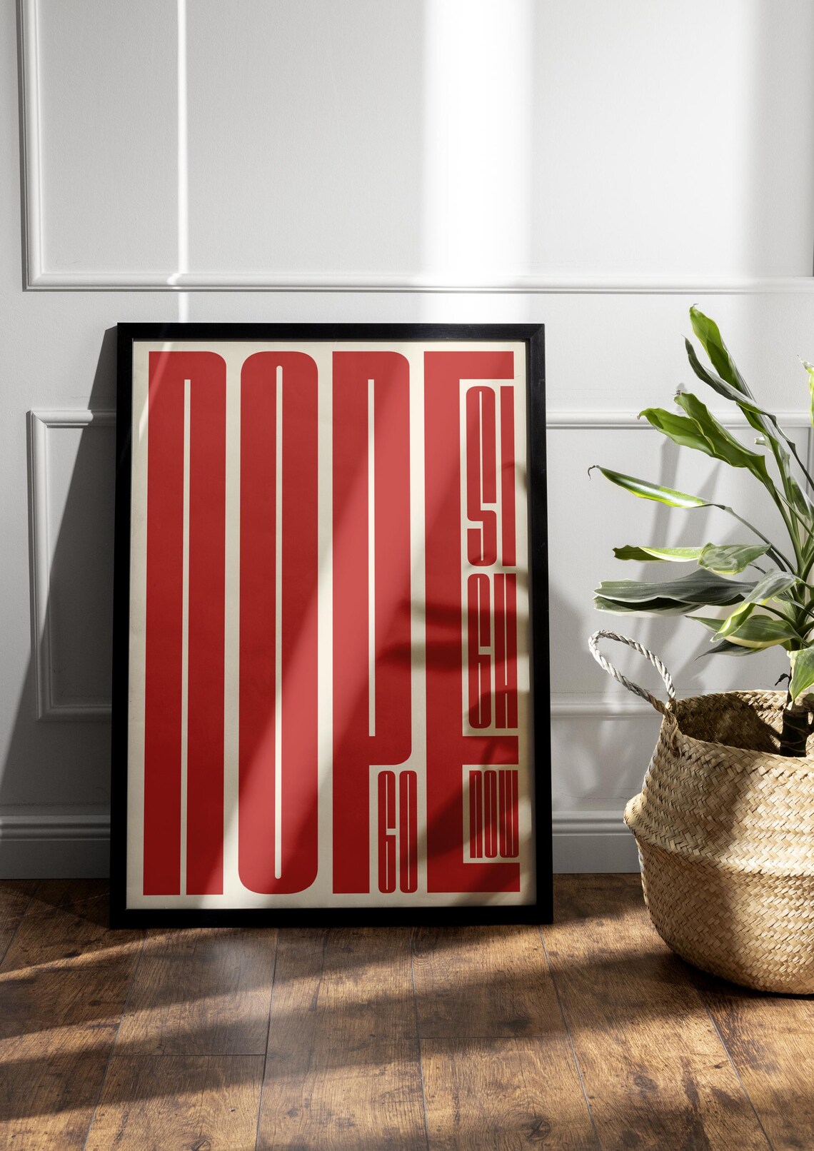 Nope Sigh Now Go Typographic Poster, Minimalist - Image 2