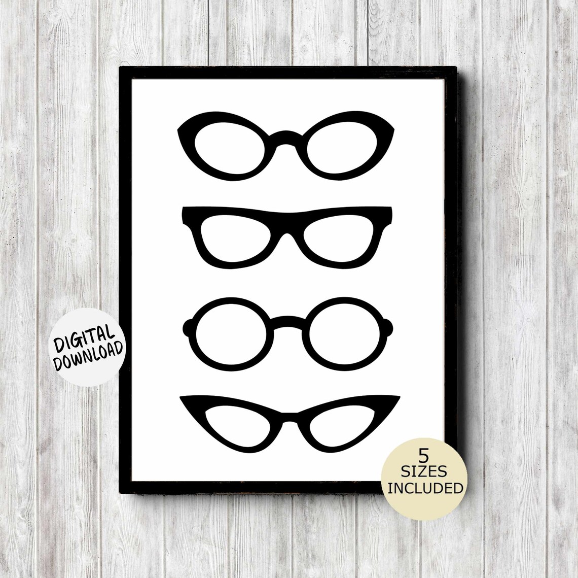 Eye Glasses Wall Art Print, Office Decor