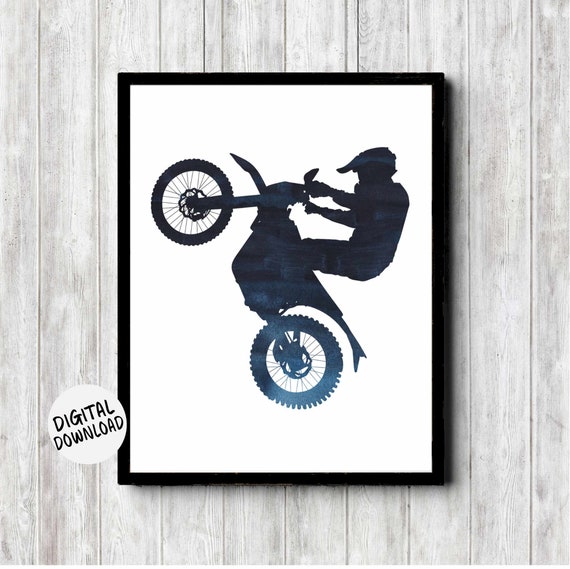 Motocross Dirt Bike Teen Boys Room Art Print