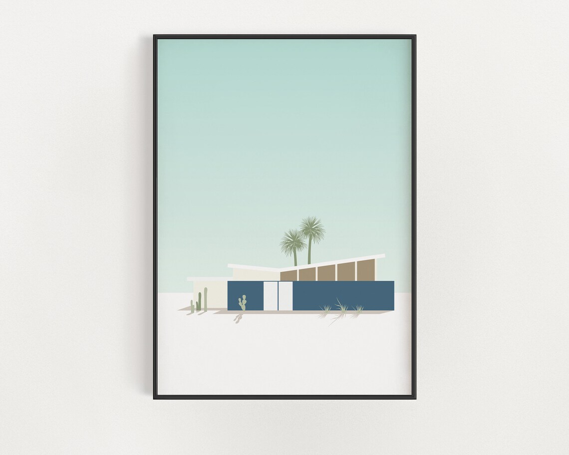 Palm Springs Midcentury Modern House, Poster Print