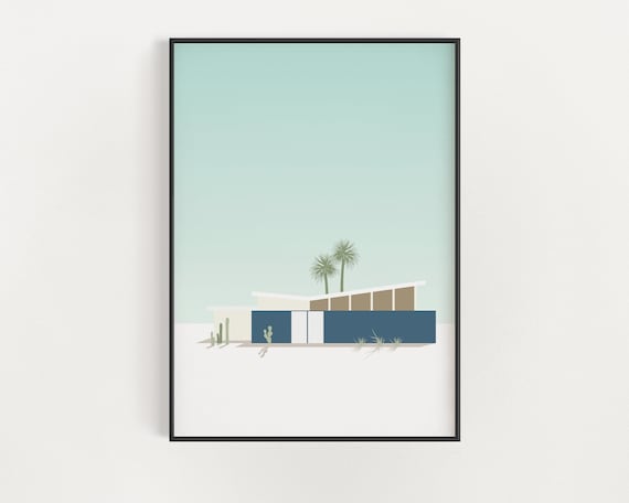 Palm Springs Midcentury Modern House, Poster Print