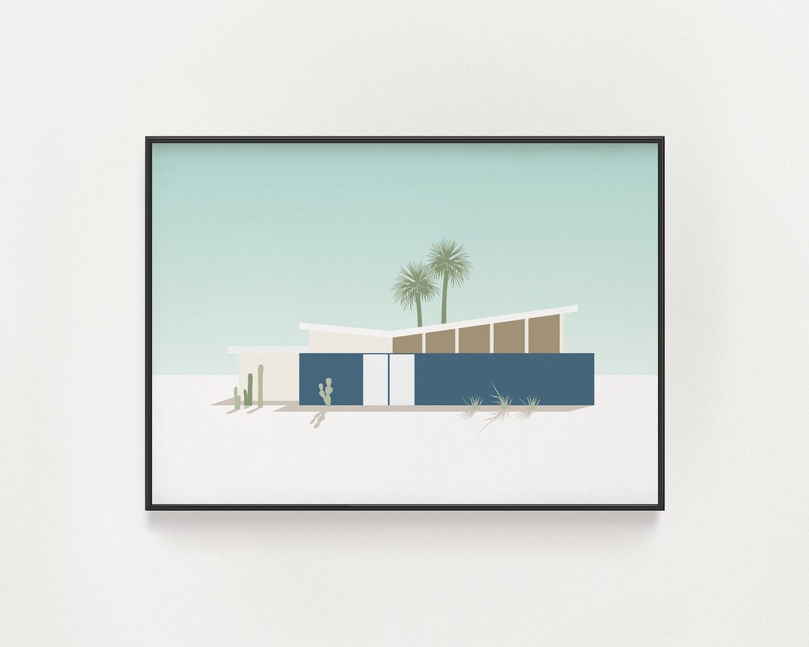 Palm Springs Midcentury Modern House Art Print