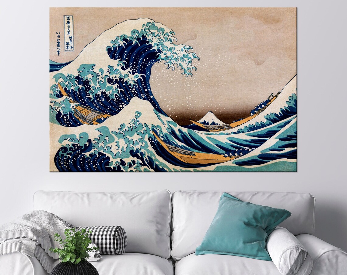 Katsushika Hokusai Great Wave Off Kanagawa Mount Fuji Woodblock Poster