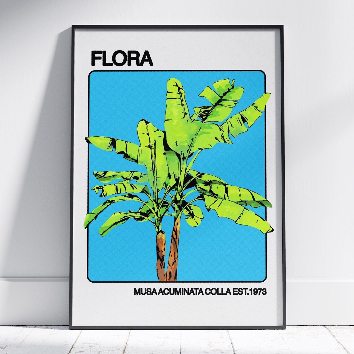 FLORA Banana Plant Musa Acuminata Retro Botanical Pop Art Poster
